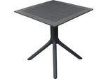 Milanihome.It - Tavolo Da Giardino In Polipropilene Di Design Per Esterno Giardino Cm 80 L X 80 P X 75 Hdi Coloreantracite