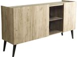Milanihome.It - Madia Di Design Con 3 Ante Di Design Moderno Contemporaneo Cm 160 X 40 X 83 Hdi Colorerovere Grigio