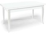 Milanihome.It - Tavolo Da Pranzo Allungabile Rettangolare Bianco 80X120/160/200 Per Interno Sala Da Pranzo Cucina Ufficio Massello Arte Poveradi Colorebianco