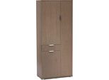 Milanihome.It - Armadio Con 3 Ante E Un Cassetto Per Soggiorno Cucina Bagno Fatto In Italia Cm 75X38X174 Hdi Colorerovere Grigio