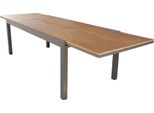 Milanihome.It - Tavolo Rettangolare Allungabile In Alluminio Antracite E Polywood Marrone 200/300X95 Da Esterno Giardino, Per Ristorantedi Coloretaupe