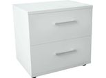 Milanihome.It - Comodino 2 Cassetti Moderno Di Design Moderno Contemporaneo Cm 44,5 X 35 X 43,5 Hdi Colorebianco