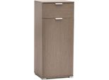 Milanihome.It - Armadietto Con Un'anta E Un Cassetto Per Soggiorno Cucina Bagno Fatto In Italia Cm 45X38X103 Hdi Colorerovere Grigio