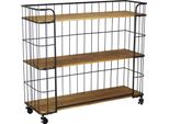 Milanihome.It - Libreria Industrial Con Ruote Di Design Moderno Vintage Cm 104X36X93 Hdi Coloremarrone