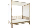 Milanihome.It - Divano Letto Da Giardino In Bamboo Di Design Per Esterno Giardino Cm 210 L X 150 P X 240 Hdi Colorebianco