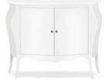 Milanihome.It - Comò' In Legno Massello Bombato 120X50X85Di Colorebianco