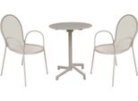 Milanihome.It - Set Tavolo In Metallo Cm Ø 60 X 74 H Con 2 Poltrone Da Giardino Per Esterno Colore Tortoradi Coloretortora