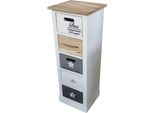 Milani Home - Mobiletto In Legno Con 5 Cassetti Cm 29 L X 27 P X 81 Hdi Colorebianco