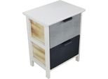 Milani Home - Mobiletto In Legno Con 2 Cassetti Cm 34 L X 25 P X 43,5 Hdi Coloregrigio