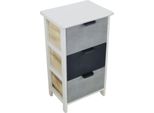 Milani Home - Mobiletto In Legno Con 3 Cassetti Cm 34 L X 25 P X 60,5 Hdi Coloregrigio
