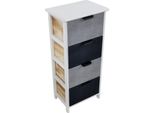 Milani Home - Mobiletto In Legno Con 4 Cassetti Cm 34 L X 25 P X 77 Hdi Coloregrigio
