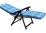 Milanihome.It - Poltrona A Sdraio Imbottita Reclinabile Cuscino Imbottito Alta Densità, Adatta A Giardino, Portico, Piscina E Relax Con Poggiapiedi Automaticodi Coloreblu/Azzurro