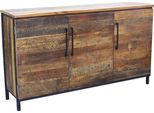 Milanihome.It - Madia Moderna In Legno Con Tre Ante Di Design Moderno Per Salotto Cucina Sala Da Pranzo Cm 150X40X86 Hdi Coloremarrone