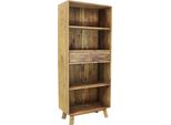 Milanihome.It - Libreria Di Design Moderno In Legno Di Pino Riciclato Massiccio Stile Moderno Vintagedi Coloremarrone