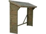 Milanihome.It - Legnaia Da Esterno Cm 217X80X155/180 H In Legno Di Pino Verniciato In Autoclave Porta Legna Stipodi Coloremarrone