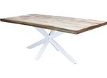 Milanihome.It - Tavolo Con Piano In Legno Massiccio Di Design Moderno Industrial Cm 200 X 100 X 77 Hdi Coloremarrone