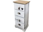 Milani Home - Mobiletto In Legno Con 4 Cassetti Cm 35 L X 28 P X 73 Hdi Colorebianco