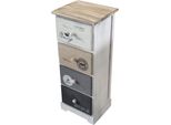 Milani Home - Mobiletto In Legno Con 4 Cassetti Cm 29 L X 25 P X 72 Hdi Coloregrigio Chiaro