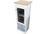 Milani Home - Mobiletto In Legno Con 2 Cassetti E 1 Anta Cm 32 L X 29 P X 88 Hdi Colorebianco