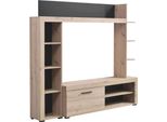 Milanihome.It - Parete Attrezzata Moderna Colore Rovere Di Design Moderno Industrial Cm 172,5 X 33 X 157,5 Hdi Colorerovere Grigio