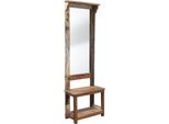 Milani Home - Mobile Entrata In Legno Riciclato Cm 60 L X 30 P X 180 Hdi Coloremarrone