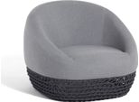 Milanihome.It - Poltrona Da Esterno In Alluminio E Corda Di Design Per Esterno Giardino Cm 91 L X 91 P X 73,5 Hdi Coloregrigio