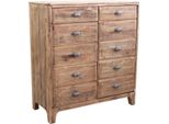 Milanihome.It - Cassettiera Con 2 Cassetti E 2 Ante In Legno Di Pino Riciclato Di Design Moderno In Legno Invecchiato Pezzo Unico Cm 105X48X113 Hdi Coloremarrone