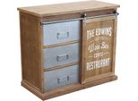 Milanihome.It - Madia In Legno E Metallo Per Salotto Soggiorno Cucina Di Design Industrial Cm 89X42,5X76,8 Hdi Coloremarrone