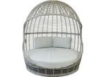 Milani Home - Conchiglione Con Struttura In Alluminio Wicker Grigio Chiaro Cm 110 Ø X 75 Hdi Coloregrigio Chiaro