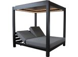 Milani Home - Gazebo Letto Con Struttura In Alluminio Color Antracite Cm 180 L X 205 P X 200 Hdi Coloreantracite