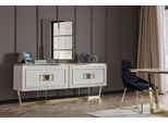 Credenza Credenza Con Specchio Gruppo Cassettiera Di Alta Qualità Legno Bianco Sala Da Pranzo