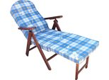 Milanihome.It - Poltrona Sdraio 4 Posizioni Blu Con Prolunga E Cuscino Per Interno, Veranda Salotto Porticodi Coloreblu