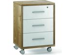 Milanihome.It - Cassettiera Per Ufficio 3 Cassetti Con Ruote Di Design Moderno Cm 51 L X 41 P X 71 Hdi Colorebianco