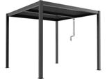 Milanihome.It - Pergola Bioclimatica In Alluminio Di Design Per Esterno Giardino Cm 300 L X 300 P X 250 Hdi Coloregrigio Chiaro
