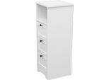 Milani Home - Mobiletto Tre Cassetti Un Vano Cm 81,5 L X 30 P X 30 Hdi Colorebianco