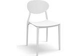 Milanihome.It - Sedia Moderna In Polipropilene Di Design Moderno Industrial Cm 50 X 53 X 81 Hdi Colorebianco
