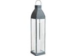 Milanihome.It - Lanterna In Vetro Di Design Moderno Per Giardino Cm 12 X 12 X 52 Hdi Coloregrigio