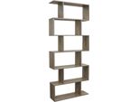 Milanihome.It - Libreria Moderna Di Design In Legno Di Design Per Salotto, Soggiorno 80X23,5X190,5 Hdi Coloremarrone