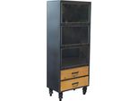 Milani Home - Mobile Moderno Stile Industrial Cm 44,4 L X 81,2 P X 182,8 Hdi Colorenero
