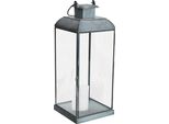 Milanihome.It - Lanterna In Vetro Di Design Moderno Per Giardino Cm 17,5 X 17,5 X 42 Hdi Coloregrigio