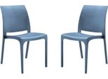 Milanihome.It - Set Di 2 Sedie Poltrone Da Giardino In Plastica Design Moderno Colorata Bludi Coloreblu
