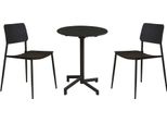Milanihome.It - Set Tavolo In Metallo Cm Ø 60 X 74 H Con 2 Sedie Da Giardino Per Esterno Colore Grigiodi Coloregrigio Scuro