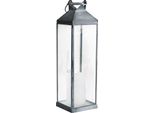 Milanihome.It - Lanterna In Vetro Di Design Moderno Per Giardino Cm 11 X 11 X 36,5 Hdi Coloregrigio