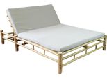 Milanihome.It - Letto Da Giardino In Bamboo Di Design Per Esterno Giardino Cm 150 L X 210 P X 36 Hdi Coloregrigio