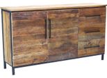 Milanihome.It - Madia Moderna Con Due Ante E Tre Cassetti Di Design Moderno Per Salotto Cucina Sala Da Pranzo Cm 150X40X86 Hdi Coloremarrone