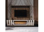 Gruppo Rtv Lowboard Tv Stand Sideboard Panel 2Pcs Legno Bianco Scaffale