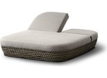 Milanihome.It - Lettino Da Esterno In Alluminio E Corda Di Design Per Esterno Giardino Cm 151 L X 205 P X 36 Hdi Colorebeige