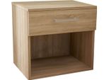 Milanihome.It - Comodino Un Cassetto E Un Vano Di Design Moderno Contemporaneo Cm 44,5 X 35 X 43,5 Hdi Colorequercia Chiaro