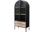 Milanihome.It - Vetrina Industrial In Metallo Con Due Cassetti Cm 81,5 X 40 X 180 H Di Design Moderno Industrial Cm 81,5 X 40 X 180 Hdi Coloreantracite