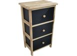 Milani Home - Mobiletto In Legno Con 3 Cassetti Cm 34 L X 25 P X 60,5 Hdi Colorenero